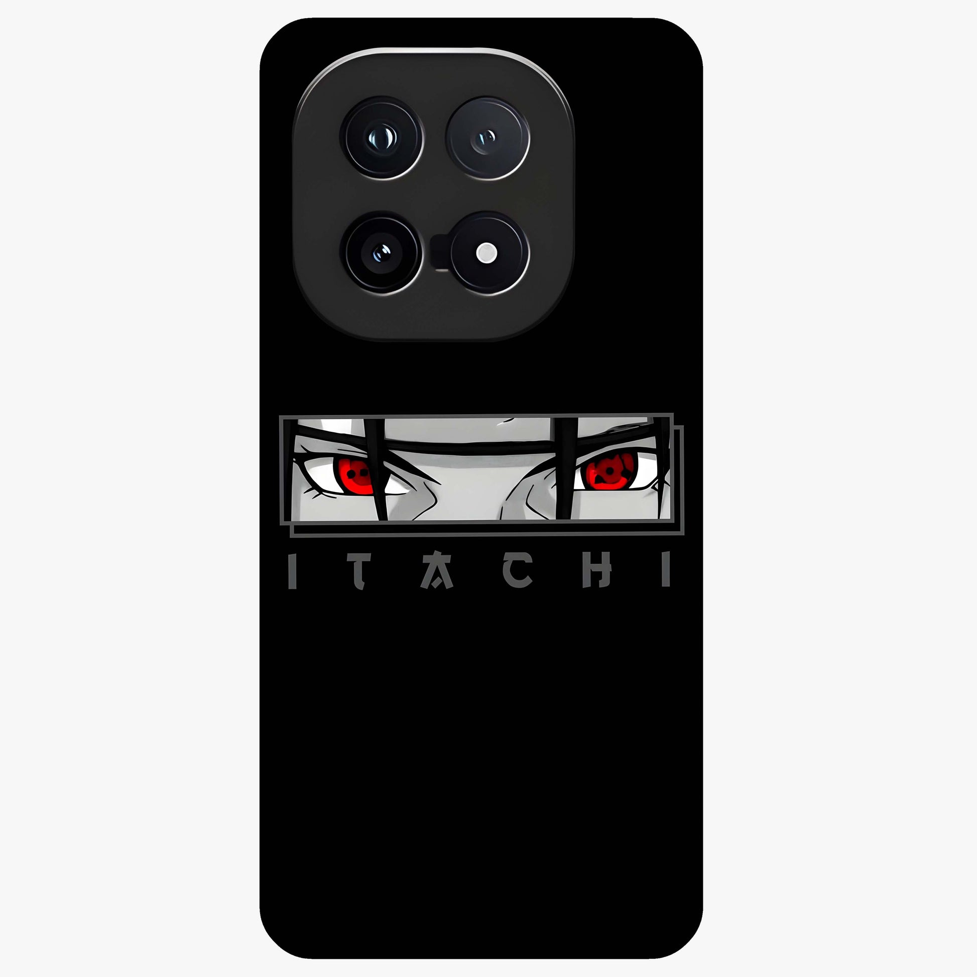 Scarlet Gaze Dominance Glass Case showing flat back view with striking red themed artwork and glossy glass finish.