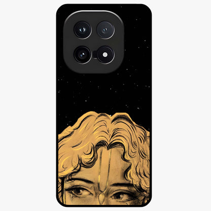 Shri Krishna Art Glass Case showing flat back view with devotional Krishna artwork and glossy glass finish.