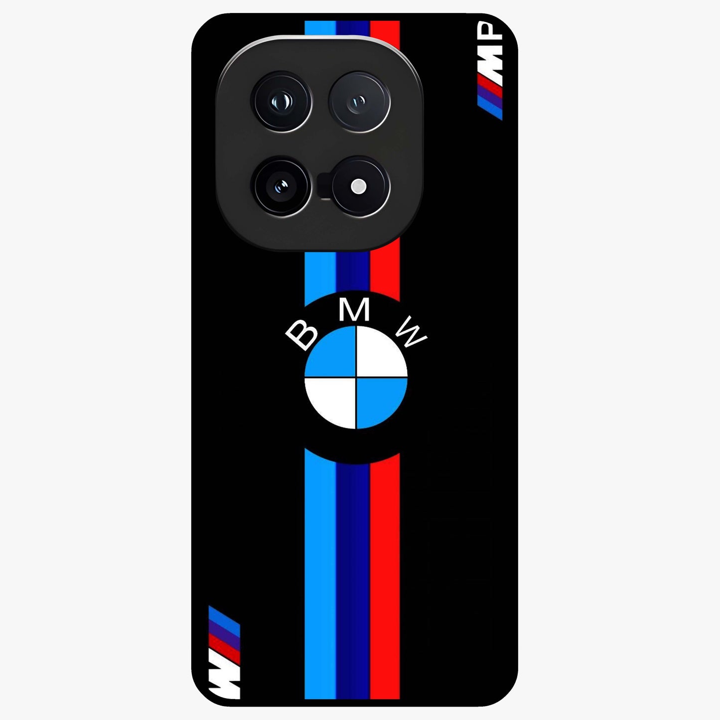 Turbo BMW Beast Glass Case showing flat back view with high performance sports car artwork and glossy glass finish.