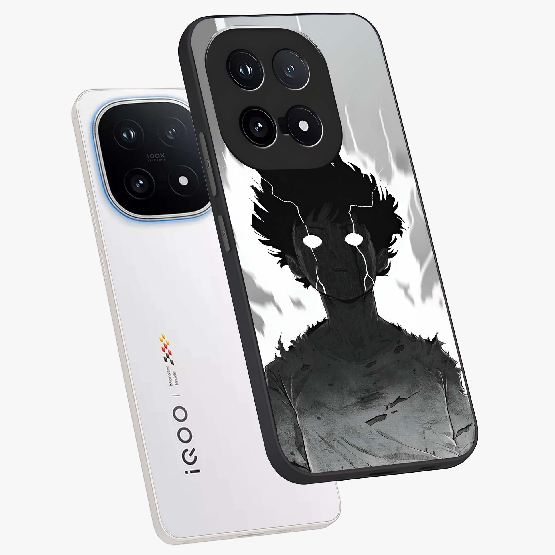 Awakened Inner Rage Glass Case displayed in angled mockup highlighting powerful graphic design and bold artistic theme.