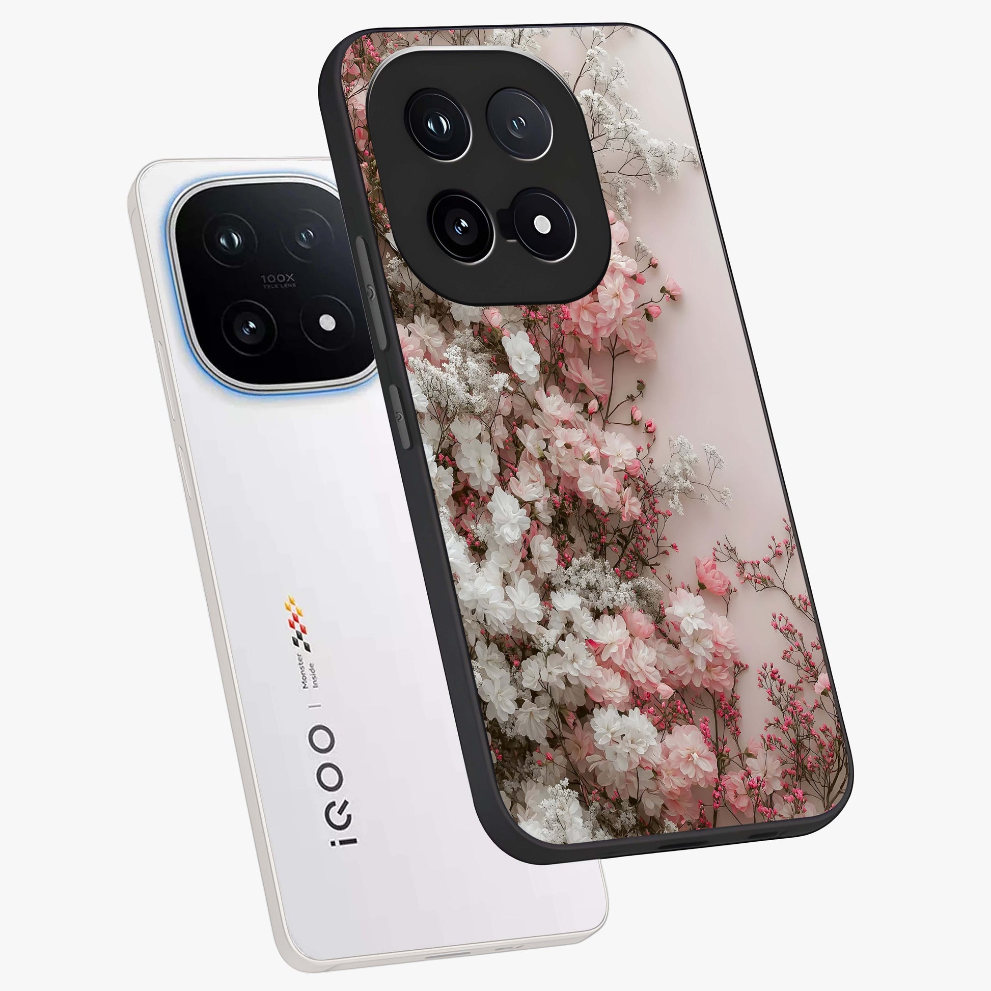 Blush Blossom Cloud Glass Case displayed in angled mockup highlighting soft cloud and blossom design with pastel aesthetic.