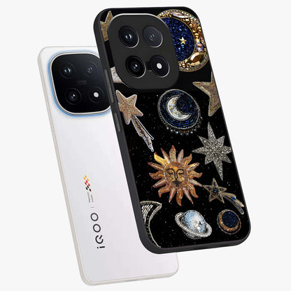Celestial Gem Constellations Glass Case displayed in angled mockup highlighting gemstone inspired constellation design.