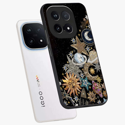 Cosmic Sparkle Dreams Glass Case displayed in angled mockup highlighting dreamy star sparkle design with celestial aesthetic.