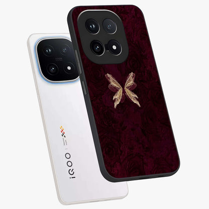 Crimson Fade Butterfly Glass Case displayed in angled mockup highlighting elegant butterfly design with crimson gradient aesthetic.
