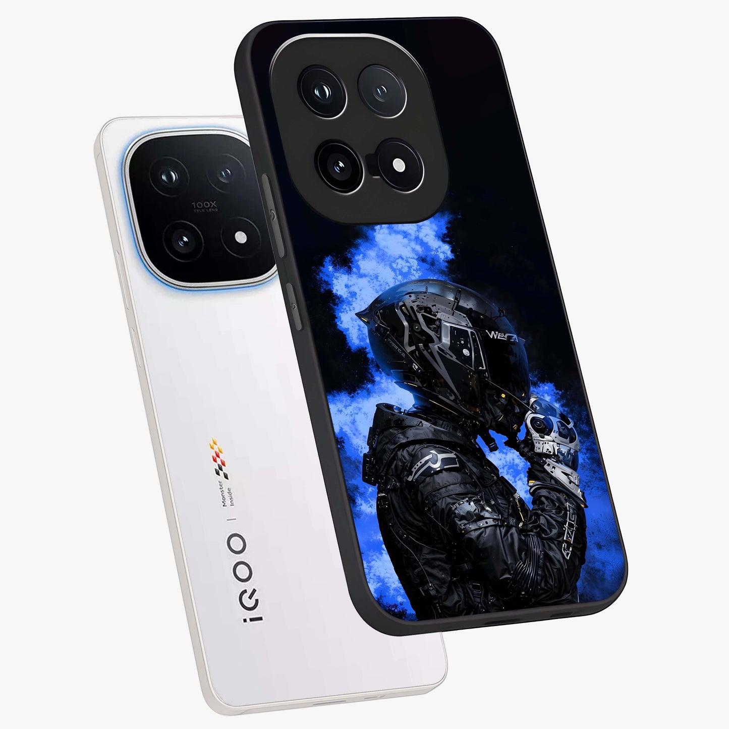 Cyber Sentinel Protocol Glass Case displayed in angled mockup highlighting digital cyber design with sci-fi aesthetic style.