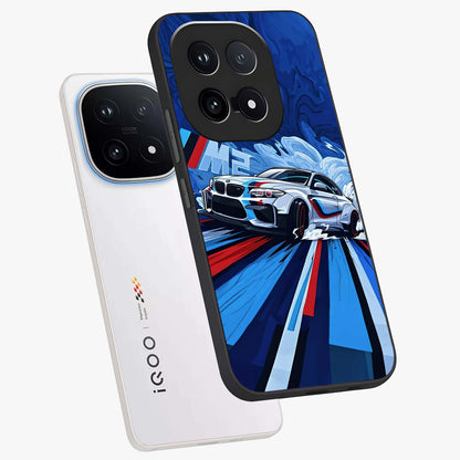 Drift Power Rush Glass Case displayed in angled mockup highlighting powerful drift car design with sporty aesthetic style.