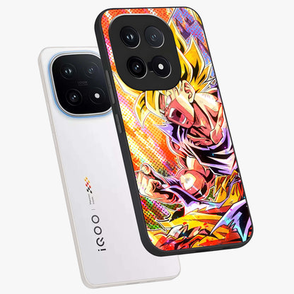 Firing Goku Glass Case displayed in angled mockup highlighting dynamic anime character design with action aesthetic.