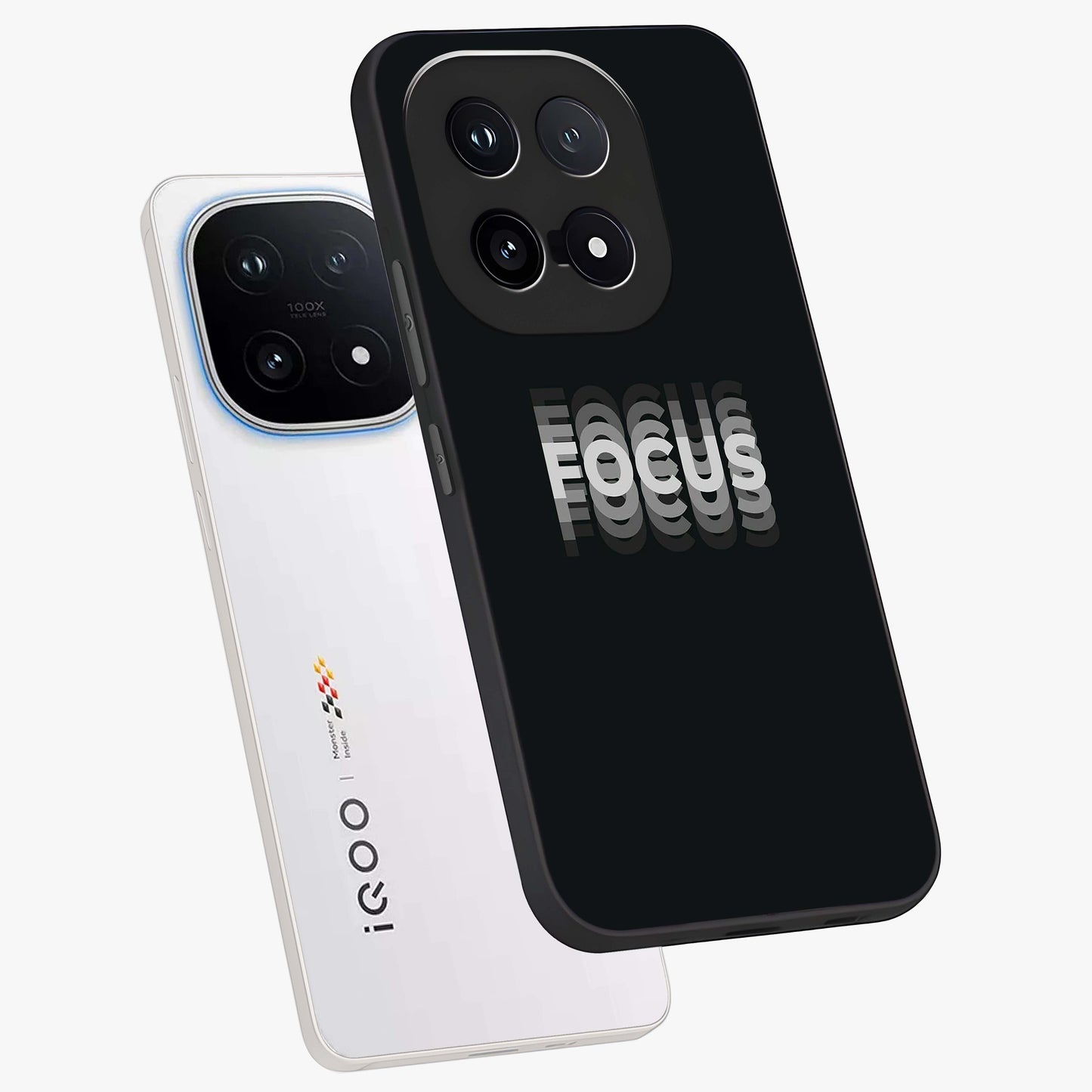 Focused Blade Discipline Glass Case displayed in angled mockup highlighting clean minimal text artwork with modern aesthetic style.