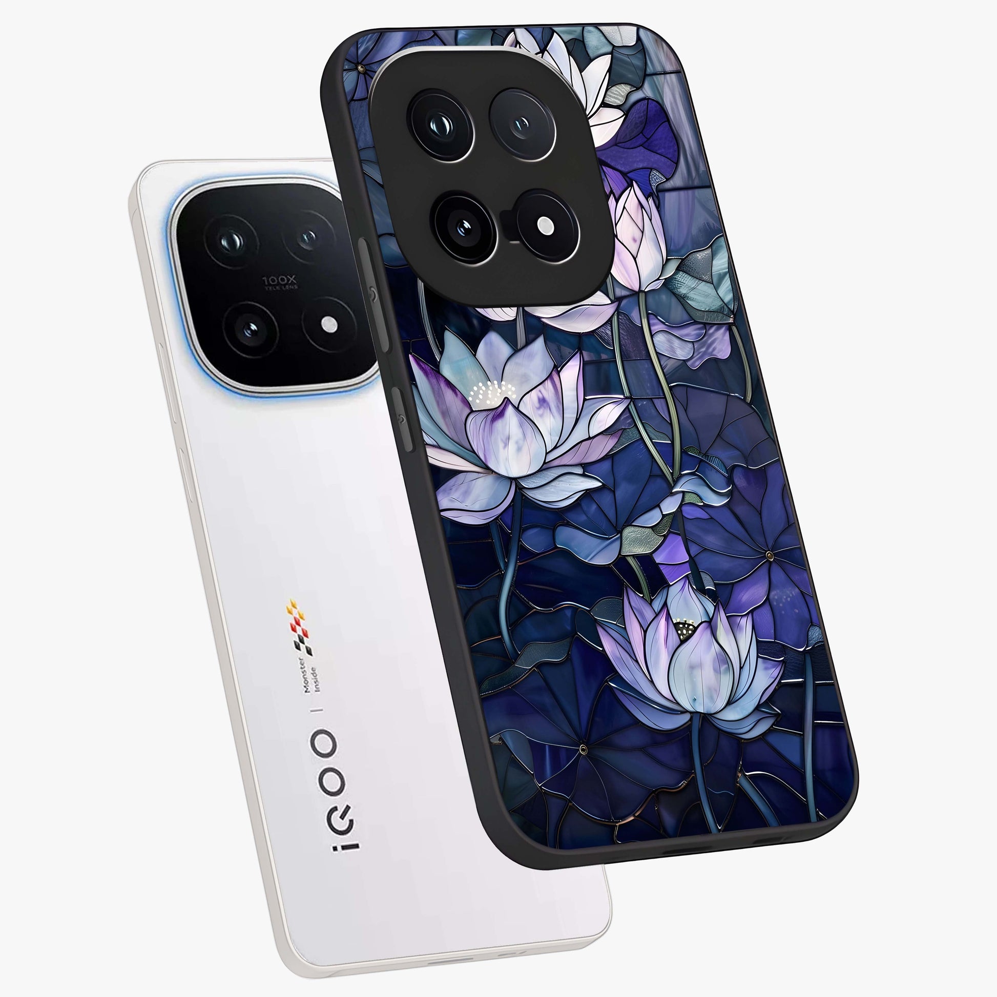 Gloss Petal Rush Glass Case displayed in angled mockup highlighting vibrant petal design with elegant floral aesthetic.