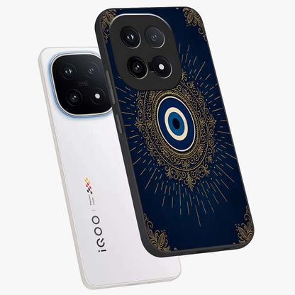 Golden Celestial Charm Glass Case displayed in angled mockup highlighting sparkling cosmic charm design with celestial aesthetic.