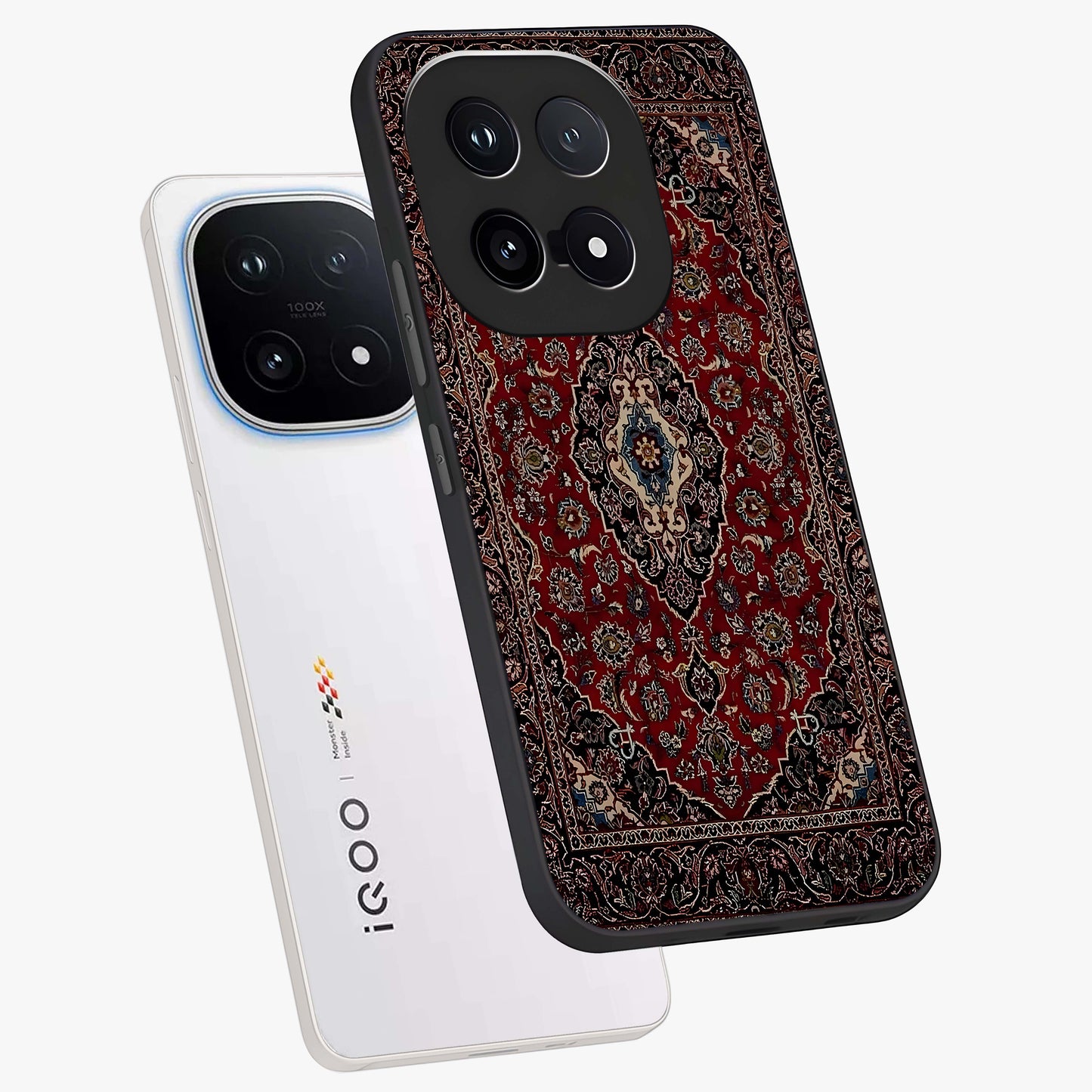 Heritage Carpet Royale Glass Case displayed in angled mockup highlighting intricate royal carpet design with heritage aesthetic.