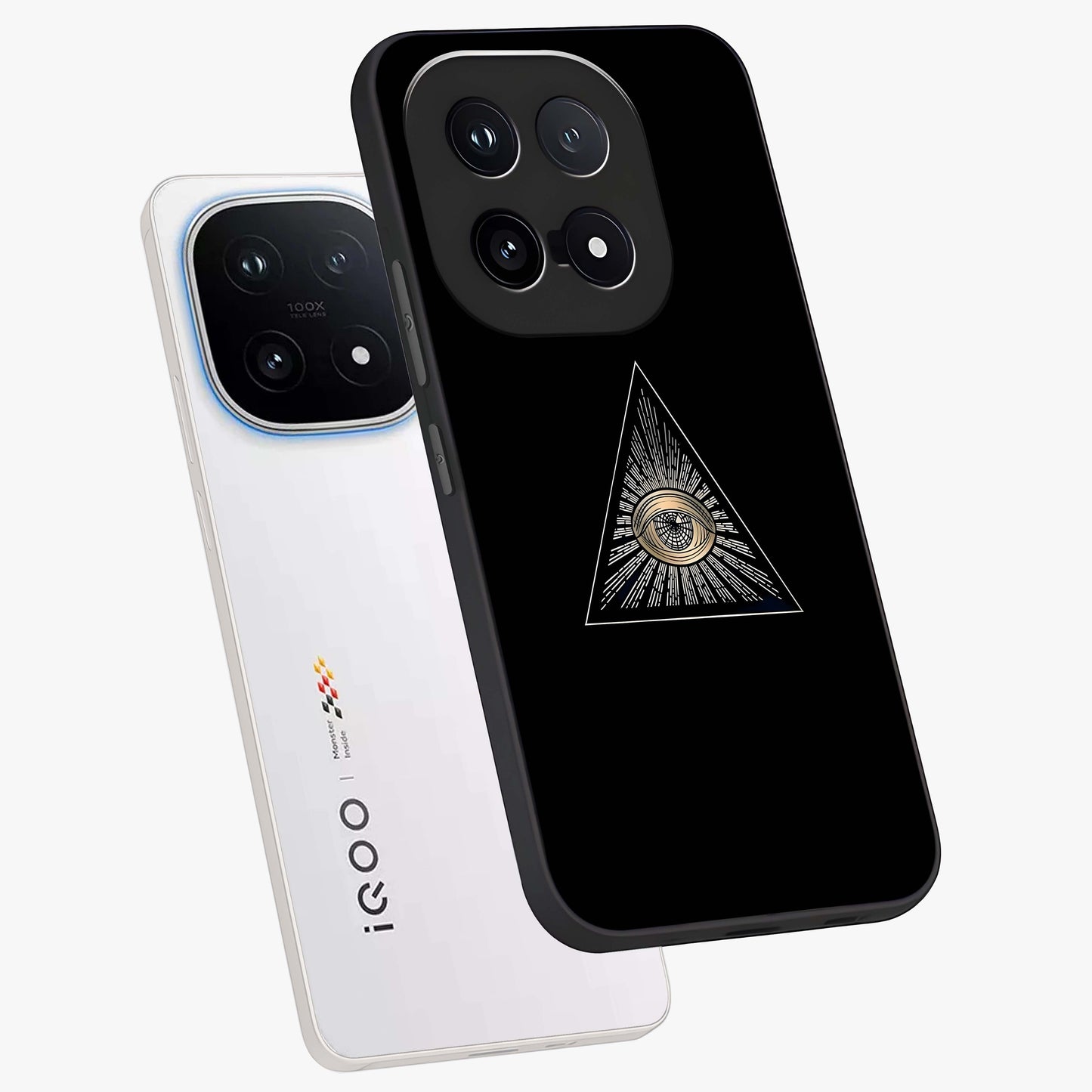 Illuminati Evil Glass Case displayed in angled mockup highlighting dark occult inspired design with bold aesthetic style.