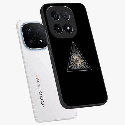 Illuminati Evil Glass Case displayed in angled mockup highlighting dark occult inspired design with bold aesthetic style.