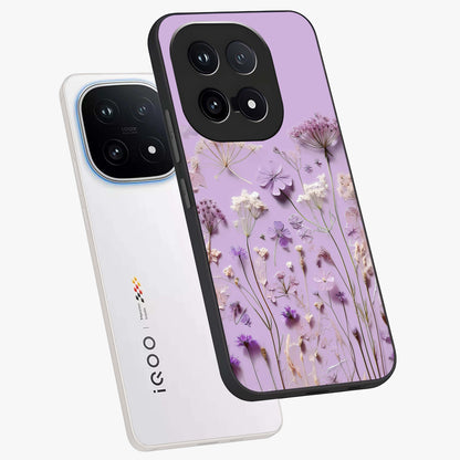Lavender Blossom Dream Glass Case displayed in angled mockup highlighting dreamy lavender flower design with calming aesthetic style.