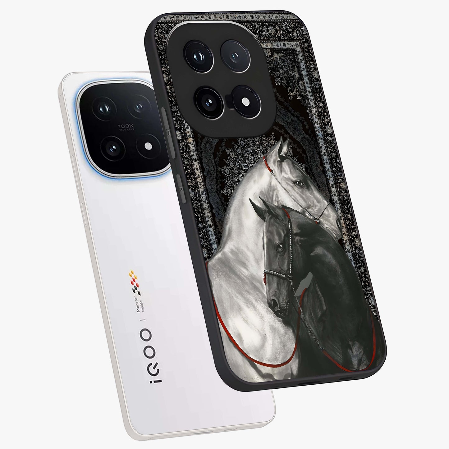Majestic Ride Legacy Glass Case displayed in angled mockup highlighting sleek vehicle design with bold racing aesthetic.
