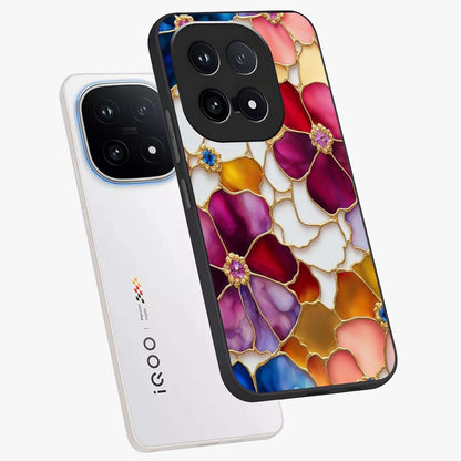 Marble Flower Pattern Glass Case displayed in angled mockup highlighting elegant marble floral design with modern aesthetic.