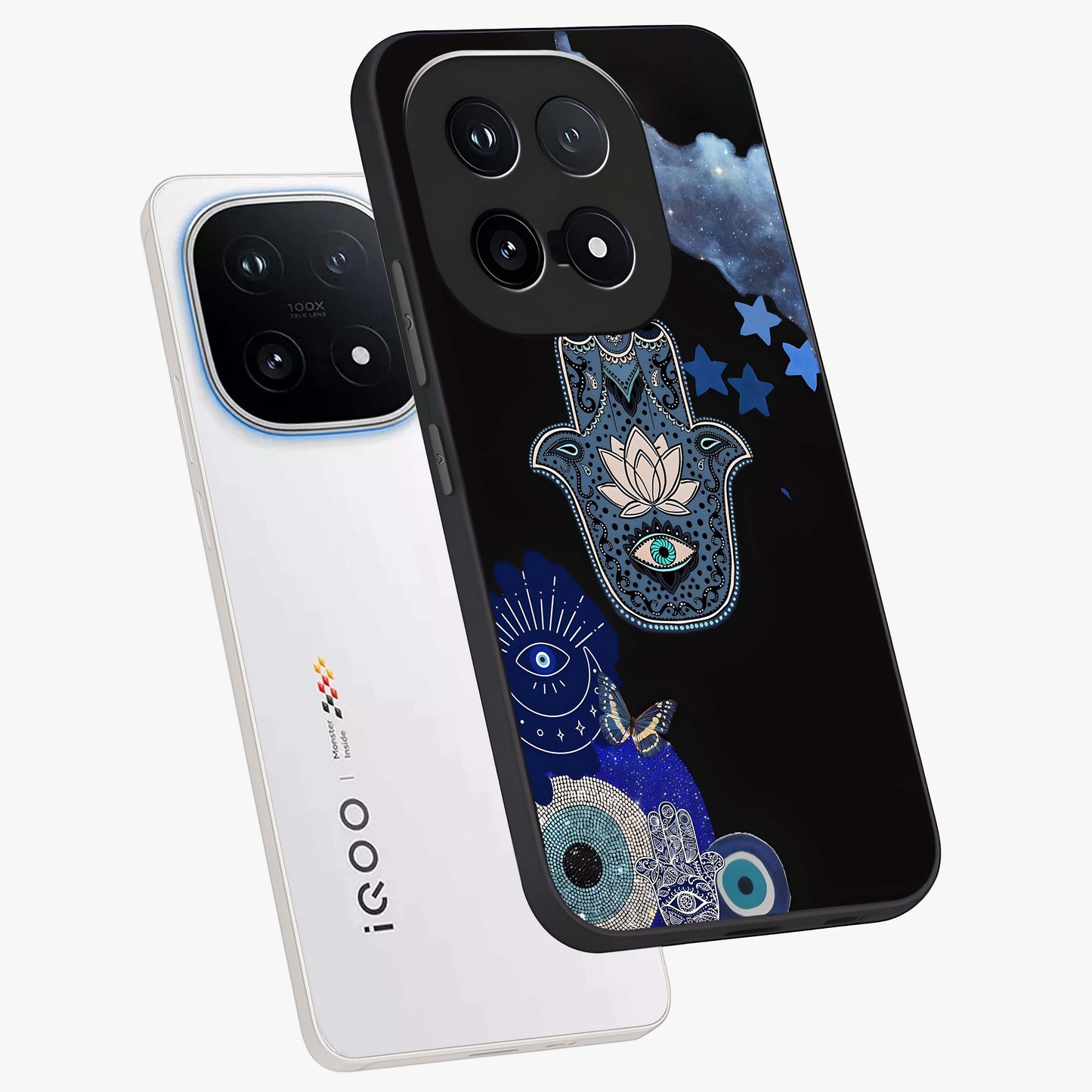 Mystic Hand Aura Glass Case displayed in angled mockup highlighting magical aura design with spiritual aesthetic style.