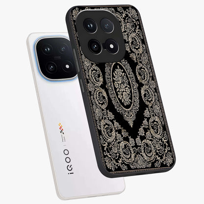 Noir Bloom Elegance Glass Case displayed in angled mockup highlighting refined flower design with stylish noir aesthetic.