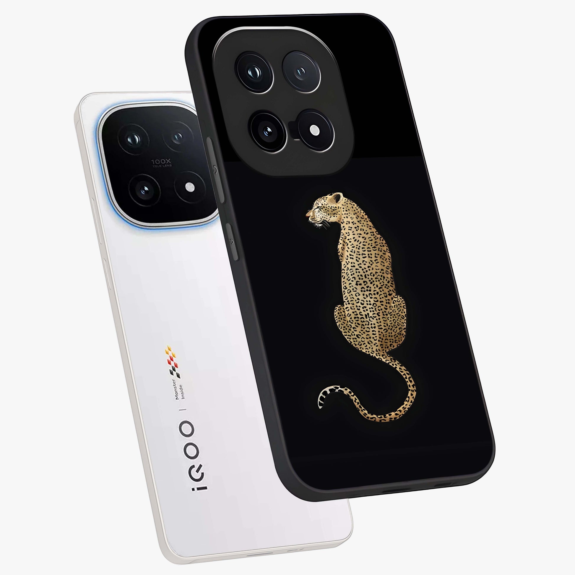 Regal Leopard Glass Case displayed in angled mockup highlighting powerful animal illustration with stylish wild aesthetic.