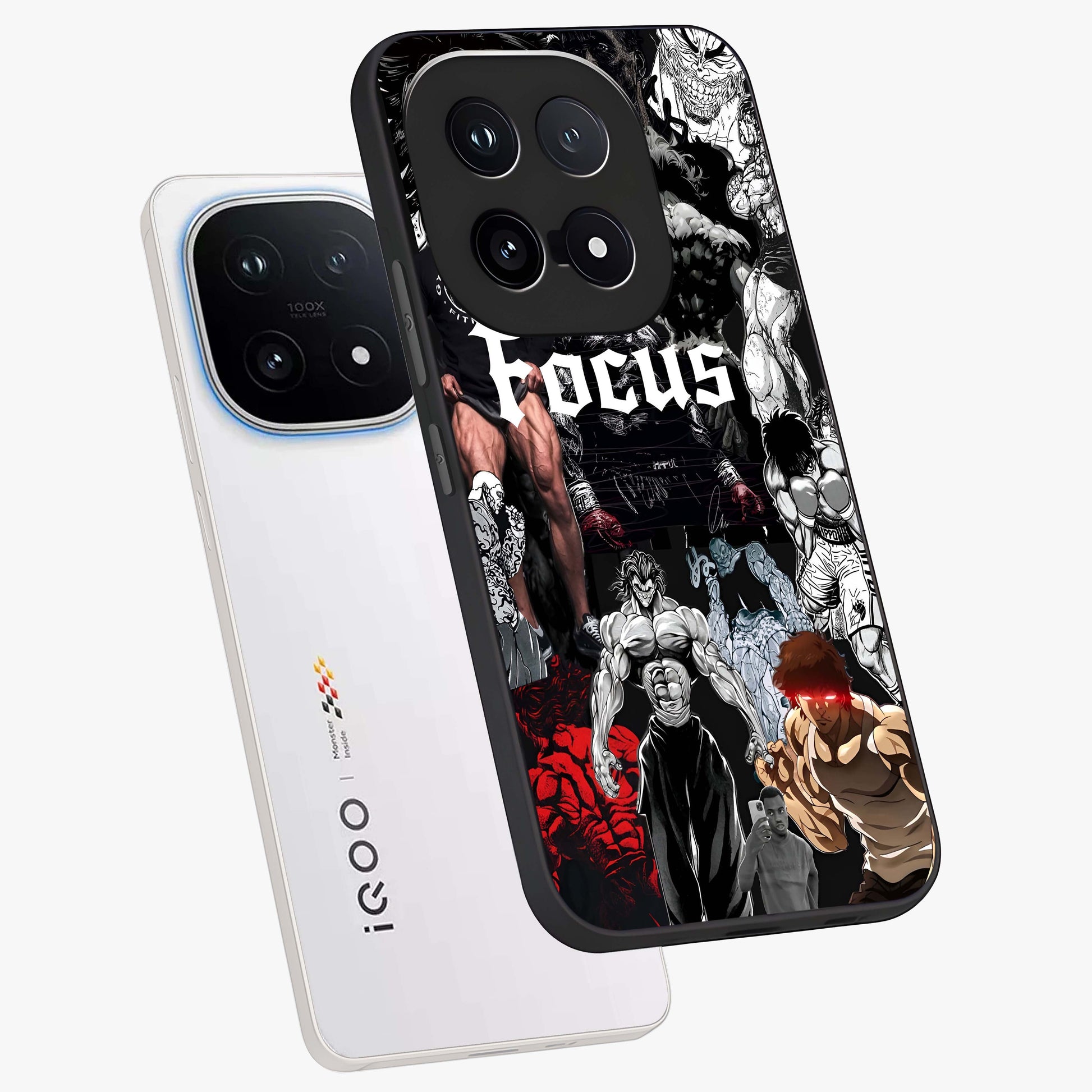 Relentless Power Focus Glass Case displayed in angled mockup highlighting bold statement design with modern aesthetic style.