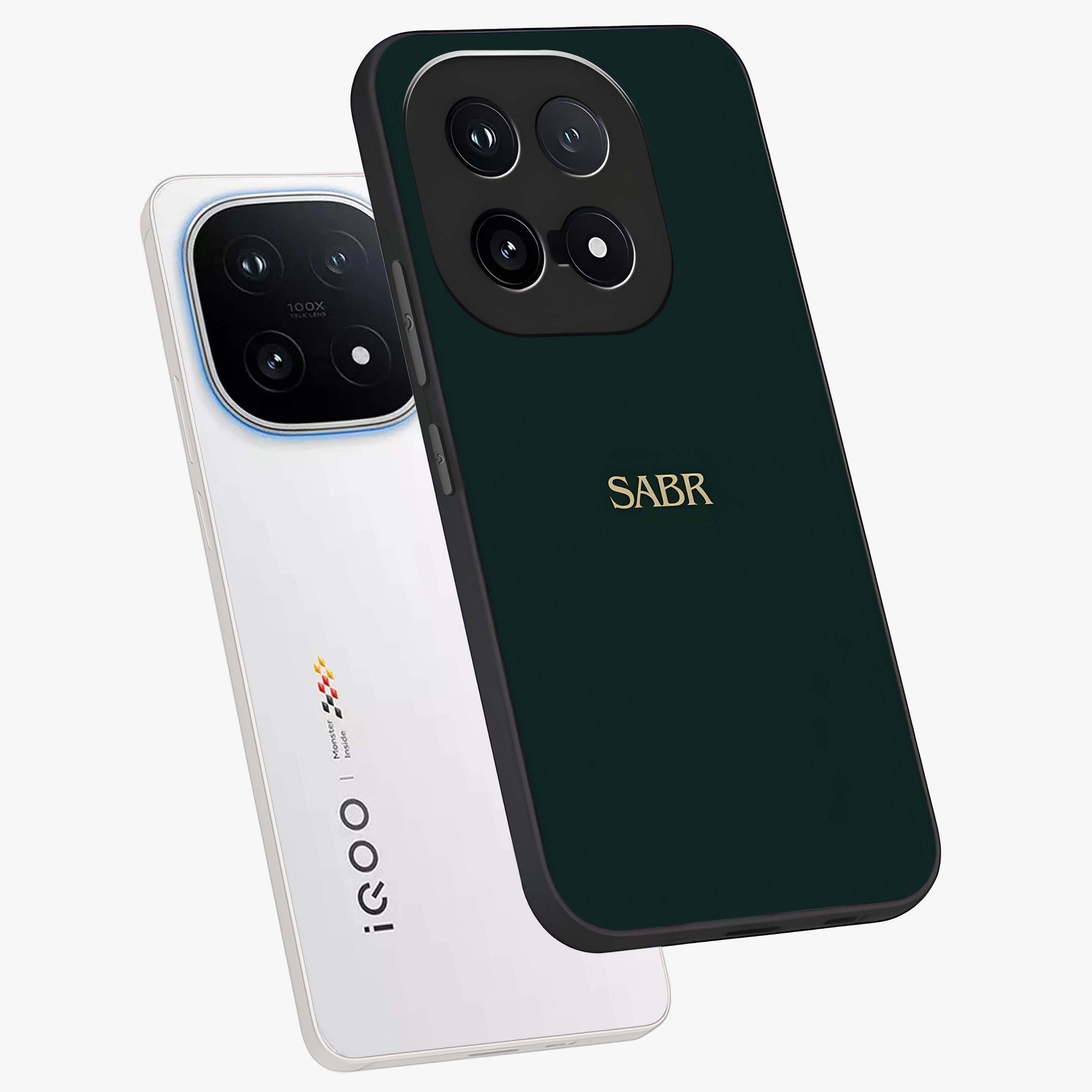 Sabr Minimal Patience Glass Case displayed in angled mockup highlighting simple inspirational design with clean aesthetic style.