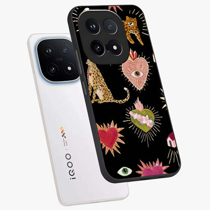 Sacred Jungle Heart Glass Case displayed in angled mockup highlighting lush tropical design with natural aesthetic style.