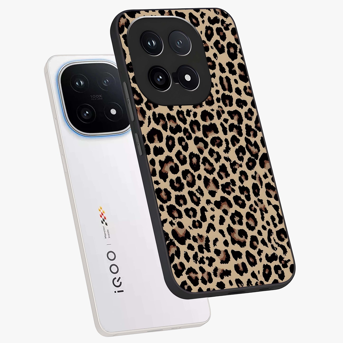 Savage Chic Pattern Glass Case displayed in angled mockup highlighting bold fashion inspired design with chic aesthetic.