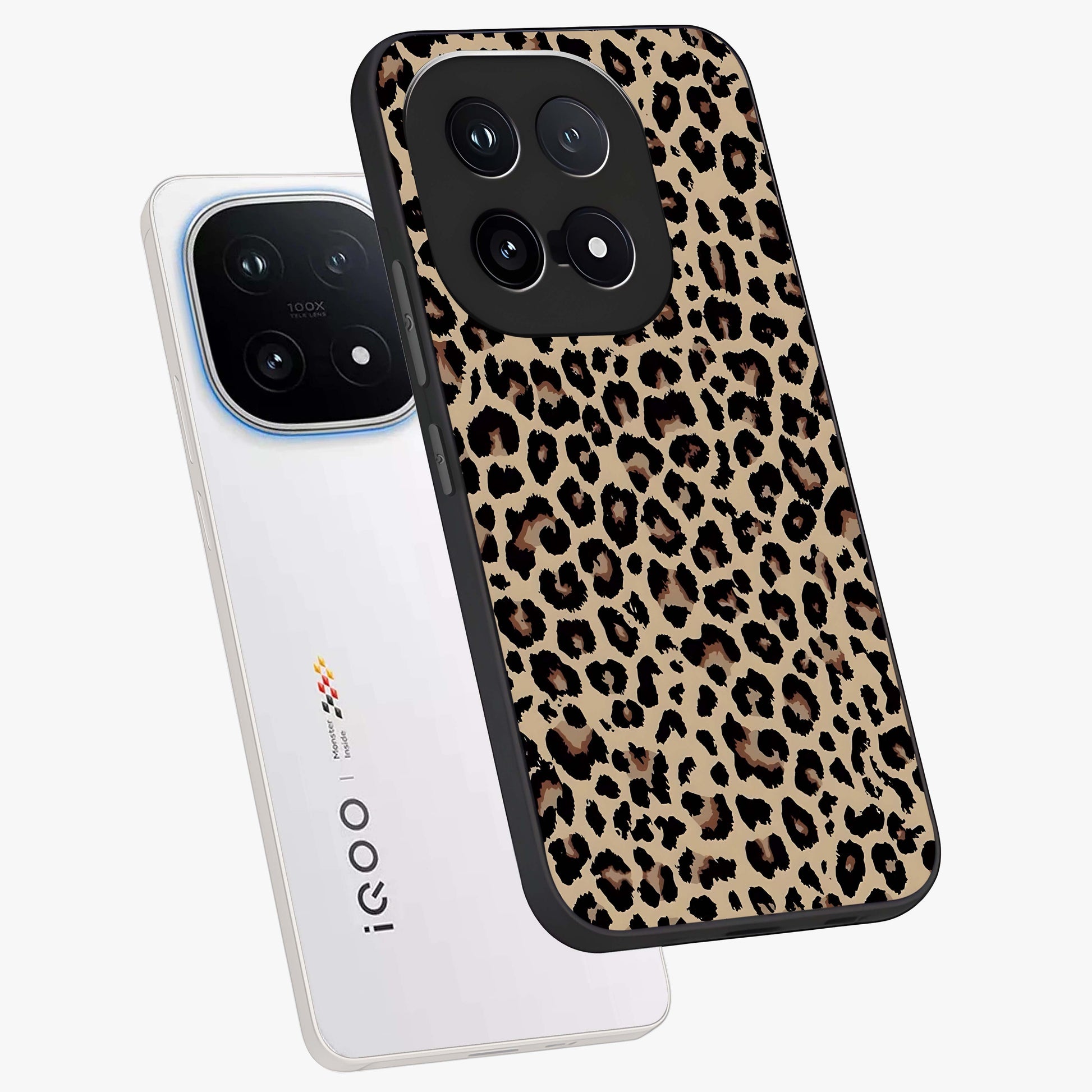Savage Chic Pattern Glass Case displayed in angled mockup highlighting bold fashion inspired design with chic aesthetic.