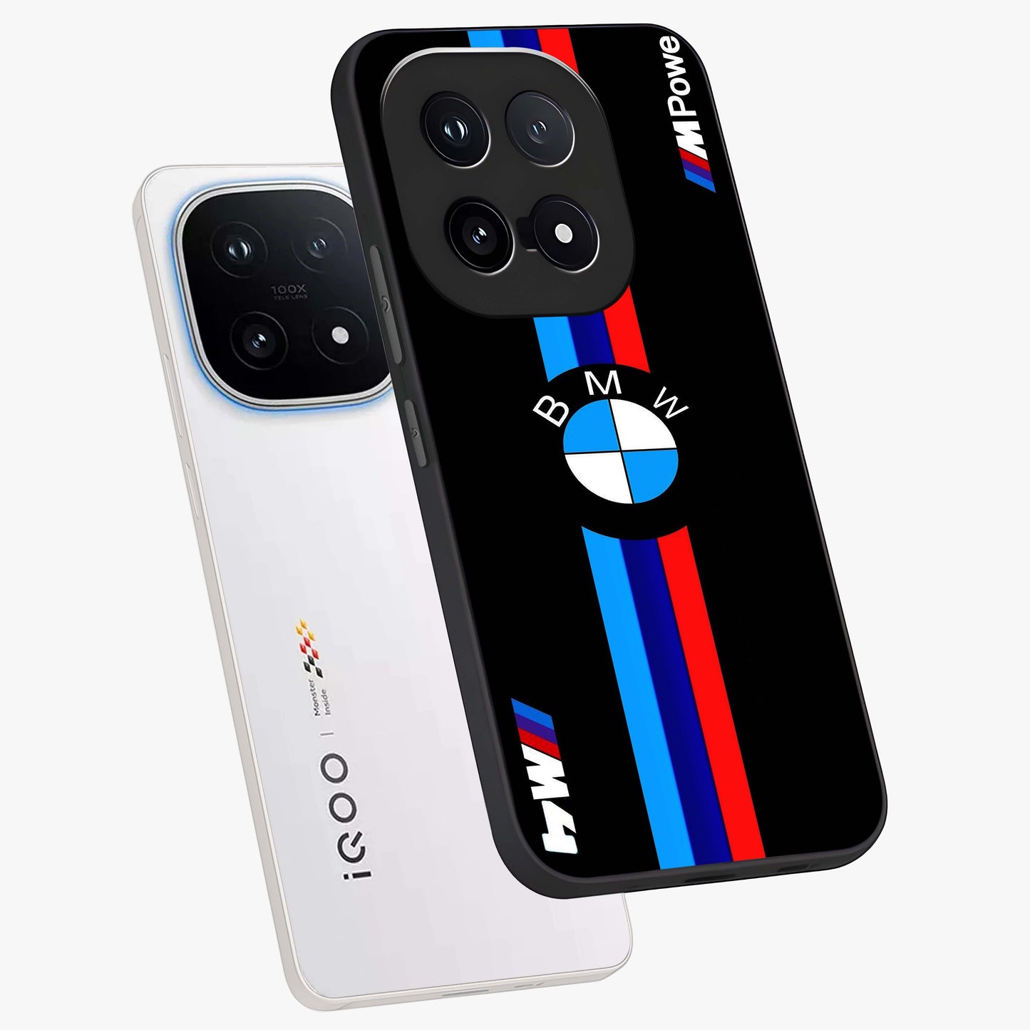 Turbo BMW Beast Glass Case displayed in angled mockup highlighting sleek racing car design with bold automotive aesthetic.