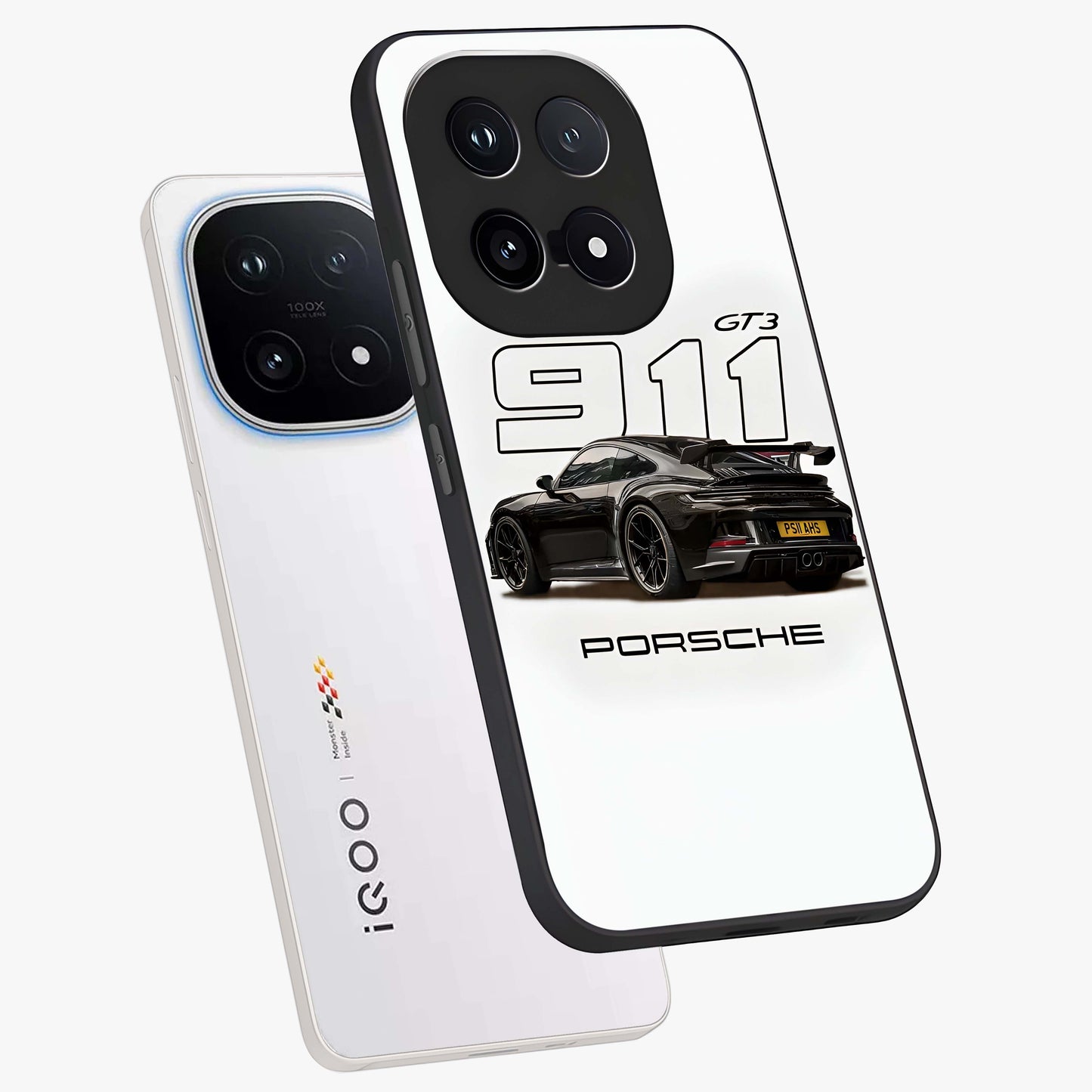 Turbo Legacy Icon Glass Case displayed in angled mockup highlighting dynamic automotive design with performance aesthetic.