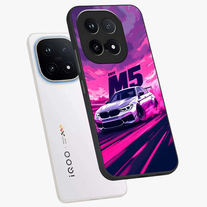 Velocity Drift Pulse Glass Case displayed in angled mockup highlighting dynamic drift design with sporty automotive aesthetic.