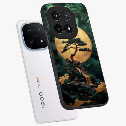 Zen Moon Rise Glass Case displayed in angled mockup highlighting peaceful lunar design with zen aesthetic style.