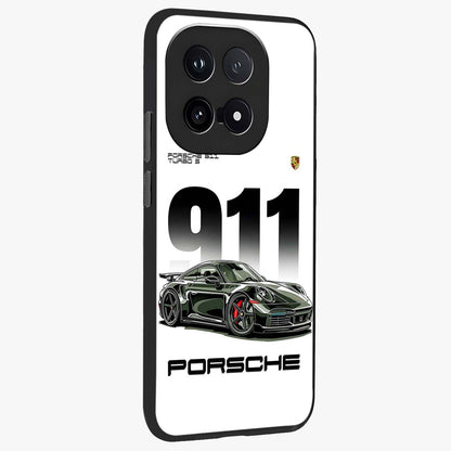 911 Turbo Dominance Glass Case upright perspective showcasing powerful racing design and modern automotive aesthetic.