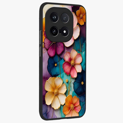 Artlyn Grace Flower Pattern Glass Case upright view showcasing graceful floral artwork with aesthetic botanical style.