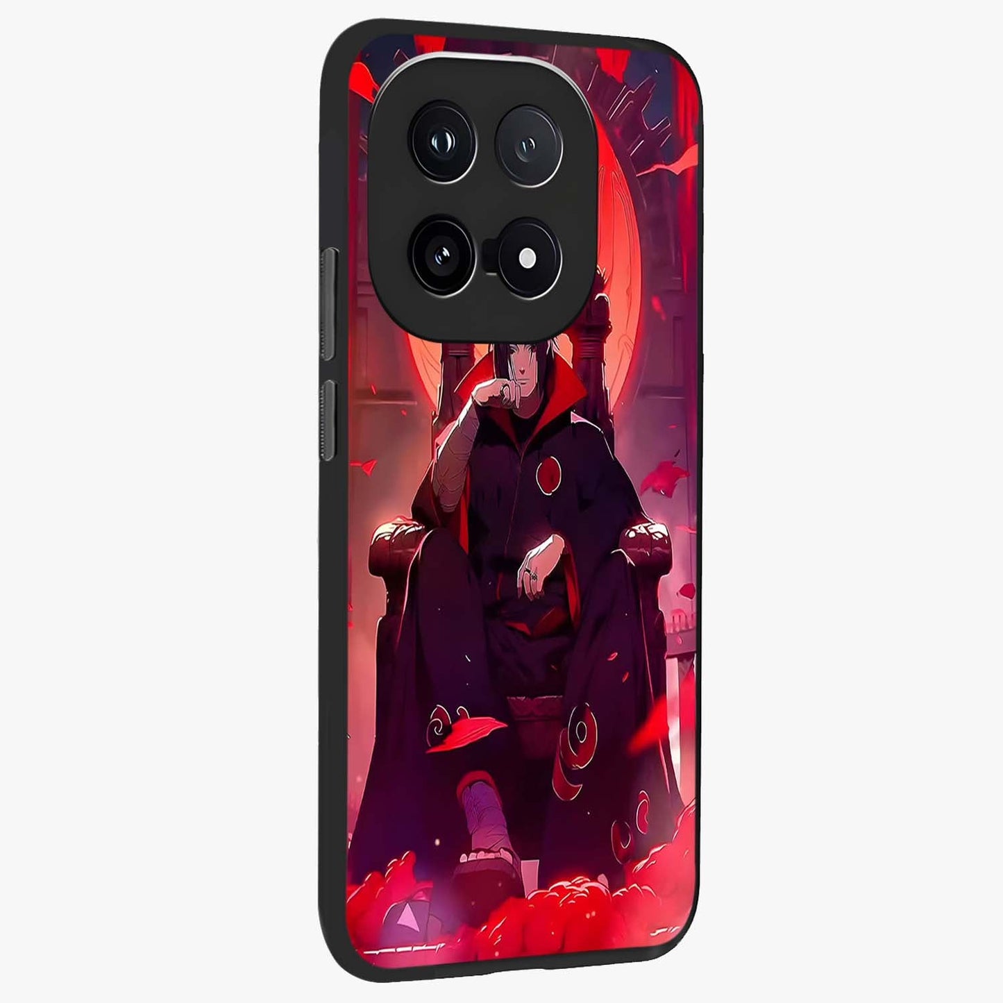 Blood Moon Sovereign Glass Case upright view showcasing powerful moon inspired artwork with cosmic aesthetic style.