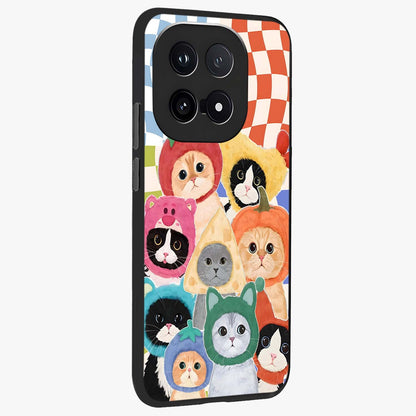 Cats in Fruits Glass Case upright view showcasing charming cat artwork with fun fruity theme.
