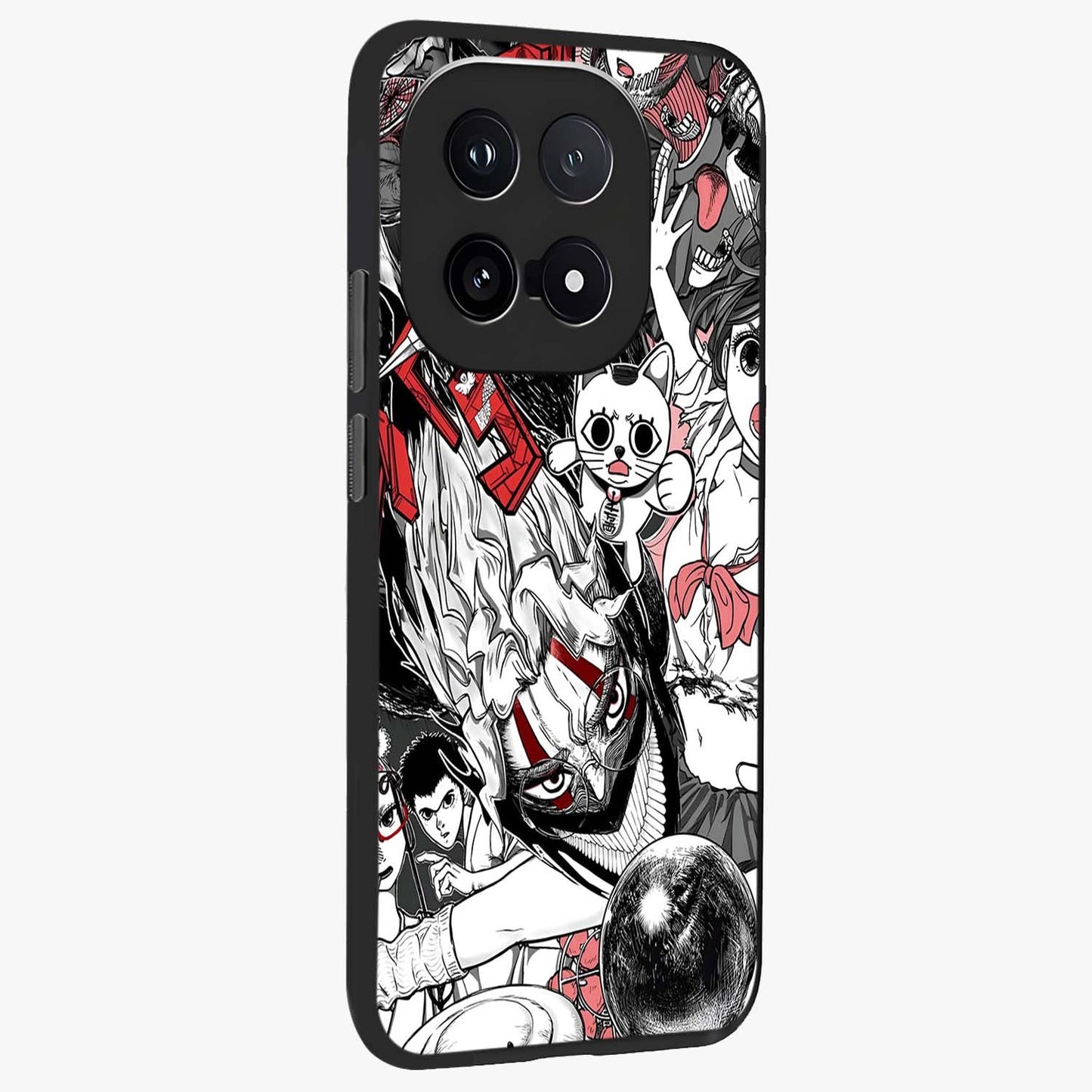 Crimson Chaos Panel Glass Case upright view showcasing intense crimson artwork with dramatic aesthetic style.