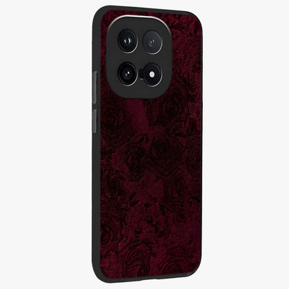 Crimson Fade Flow Glass Case upright view showcasing dynamic crimson flow artwork with stylish abstract theme.