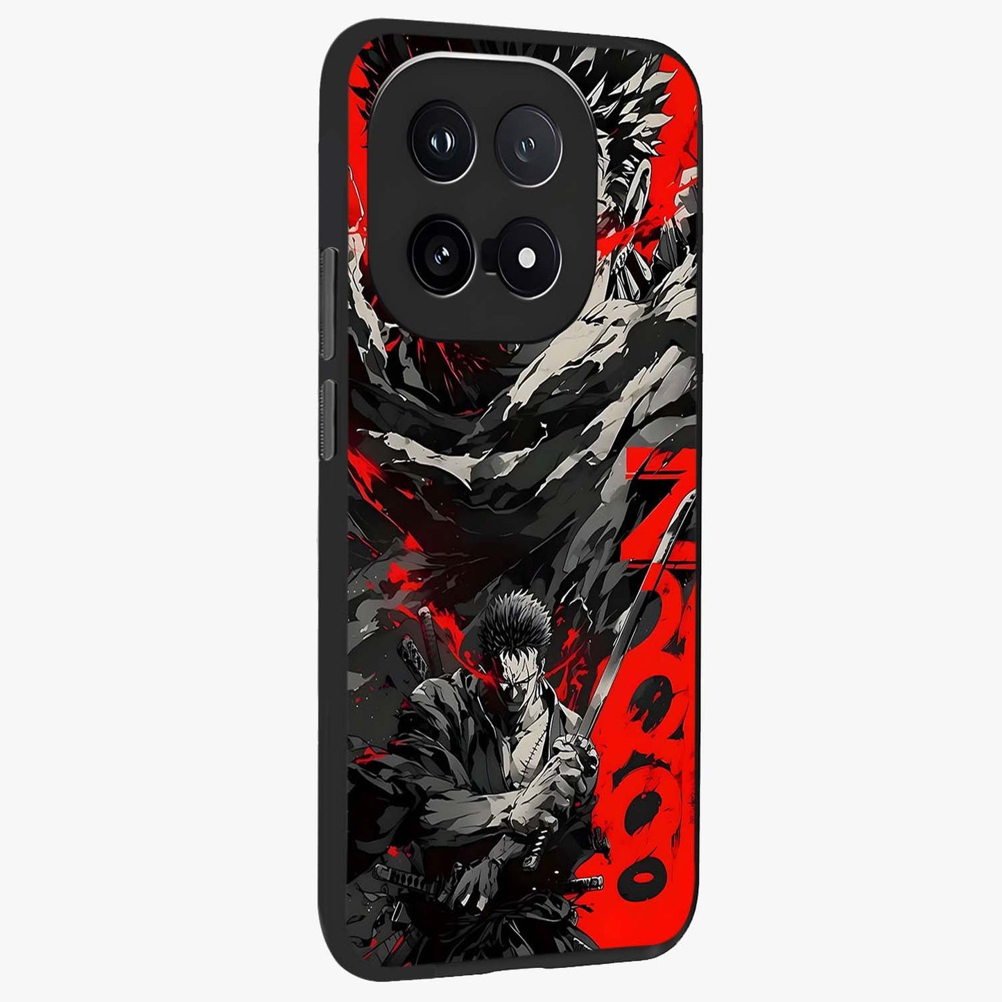 Demon Sword Resolve Glass Case upright view showcasing dramatic warrior artwork with intense battle theme.