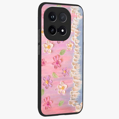 Dreamy Painted Garden Glass Case upright view showcasing vibrant floral garden artwork with artistic nature theme.