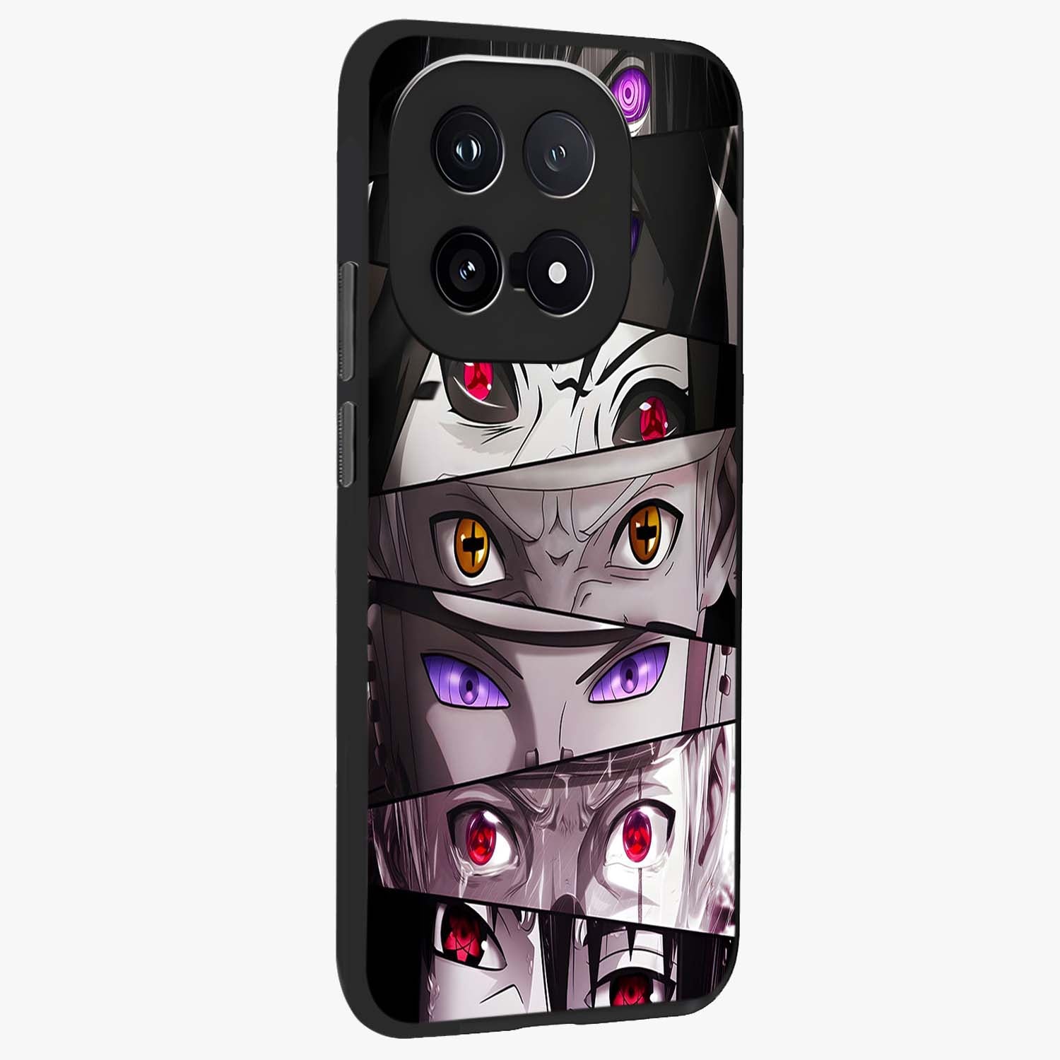 Eyes of Destiny Glass Case upright view showcasing symbolic eye artwork with dramatic artistic theme.