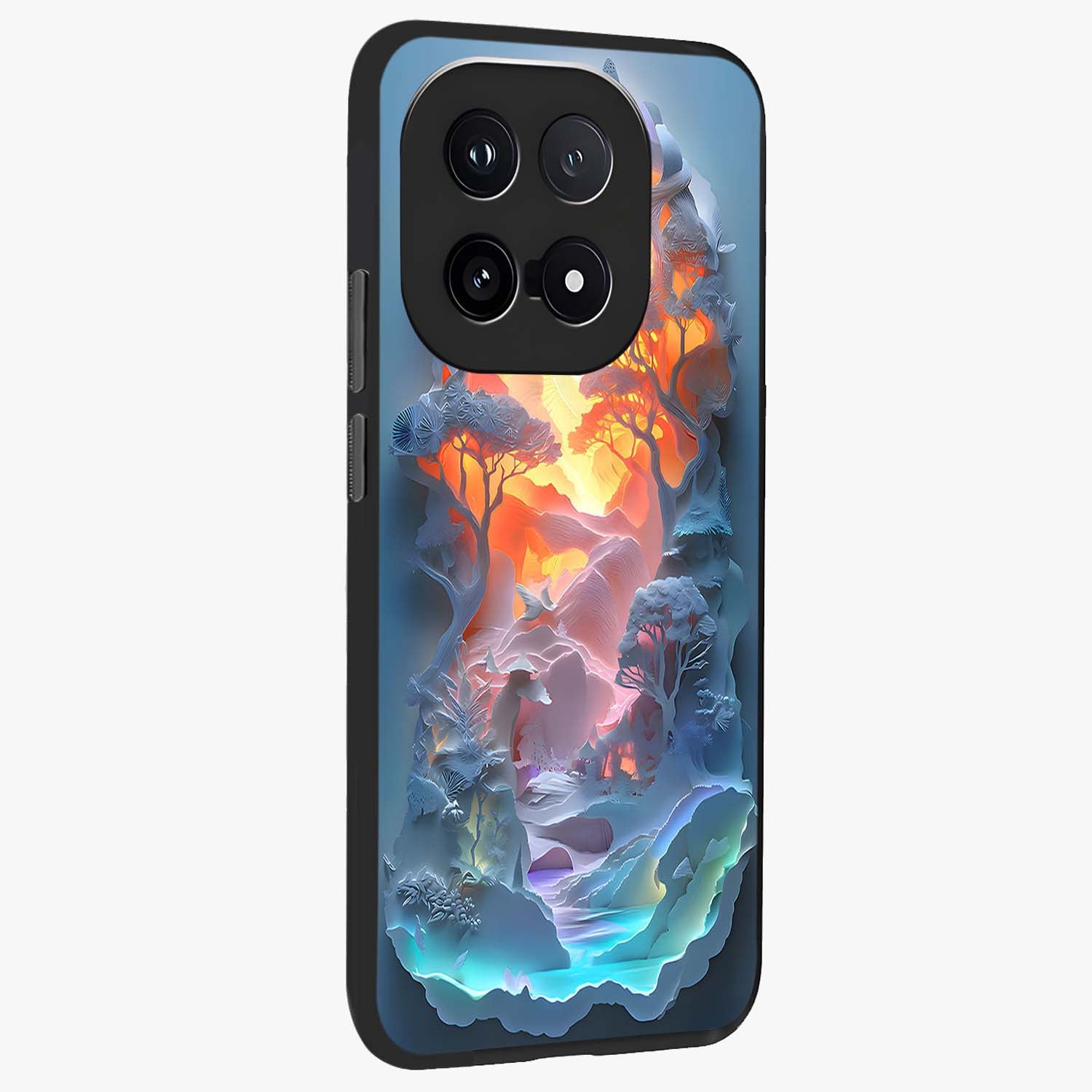 Glow Forest Portal Glass Case upright view showcasing enchanted forest portal artwork with fantasy nature theme.