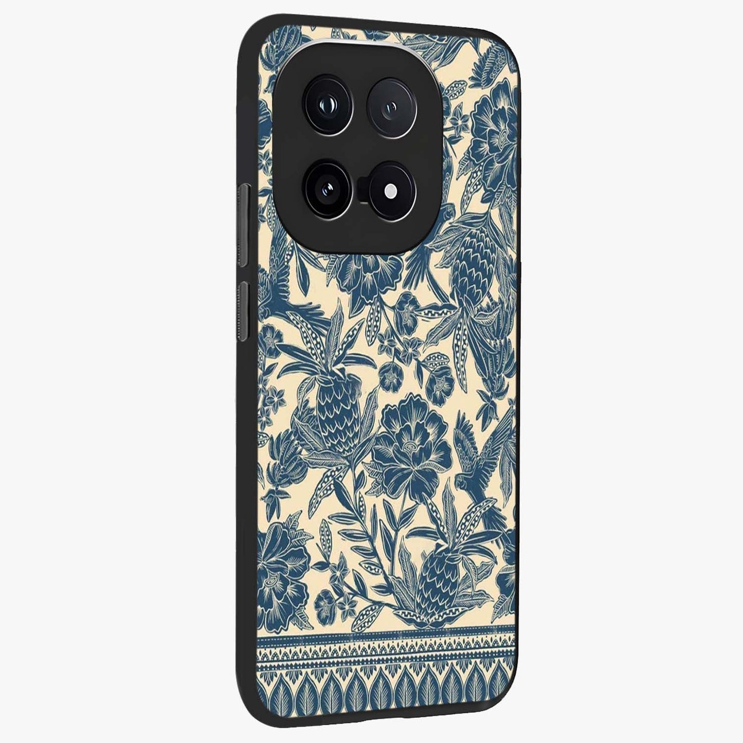 Heirloom Wild Bloom Glass Case upright view showcasing delicate wildflower artwork with timeless floral theme.