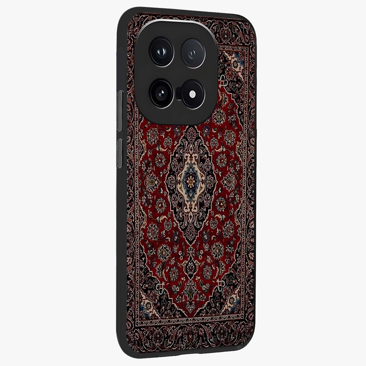 Heritage Carpet Royale Glass Case upright view showcasing detailed ornamental artwork with luxurious traditional theme.