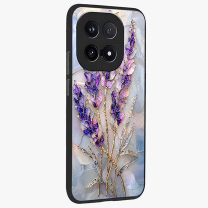 Lavender Dream Glow Glass Case upright view showcasing radiant lavender glow artwork with calming dreamy theme.