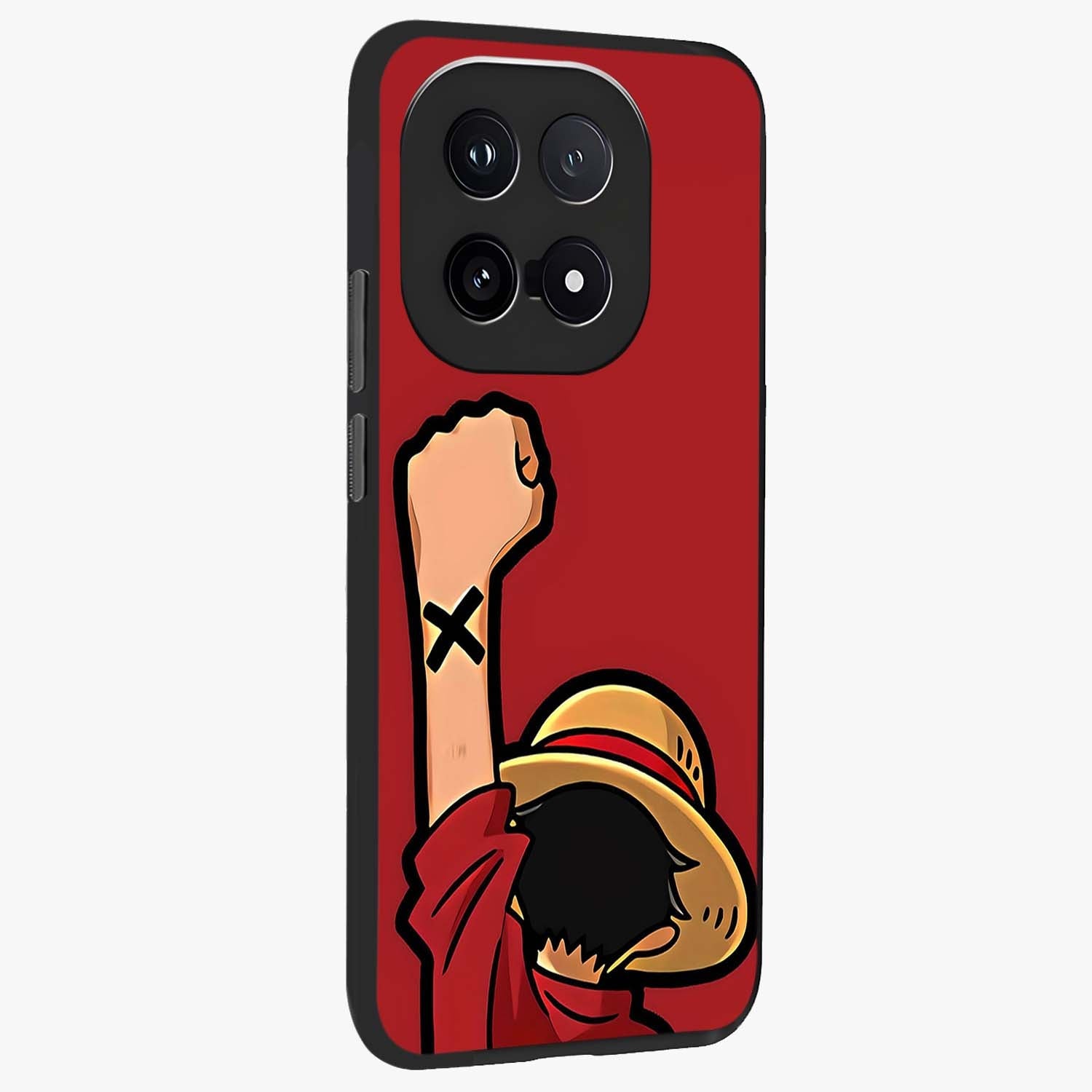 Luffy X Spirit Glass Case upright view showcasing striking anime artwork with adventurous character theme.