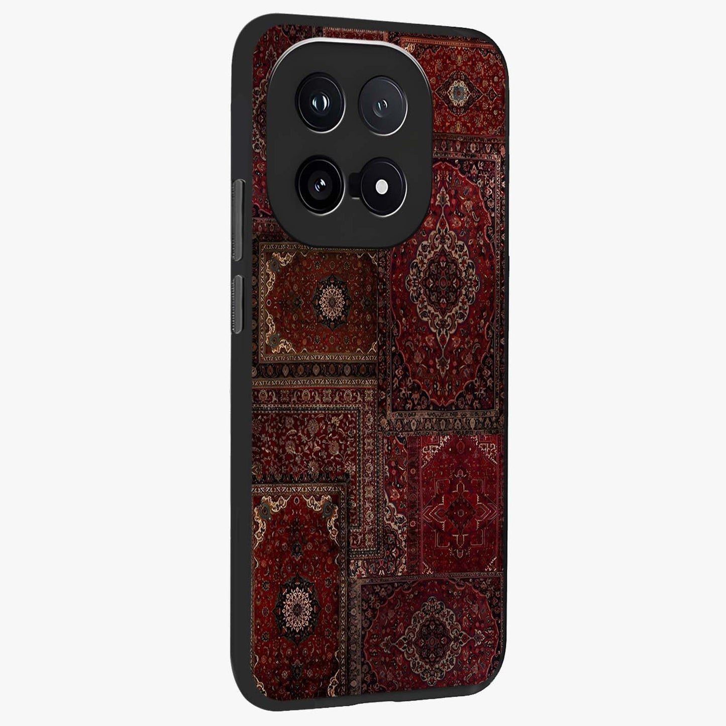 Persian Velvet Tale Glass Case upright view showcasing elegant Persian artwork with classic heritage theme.