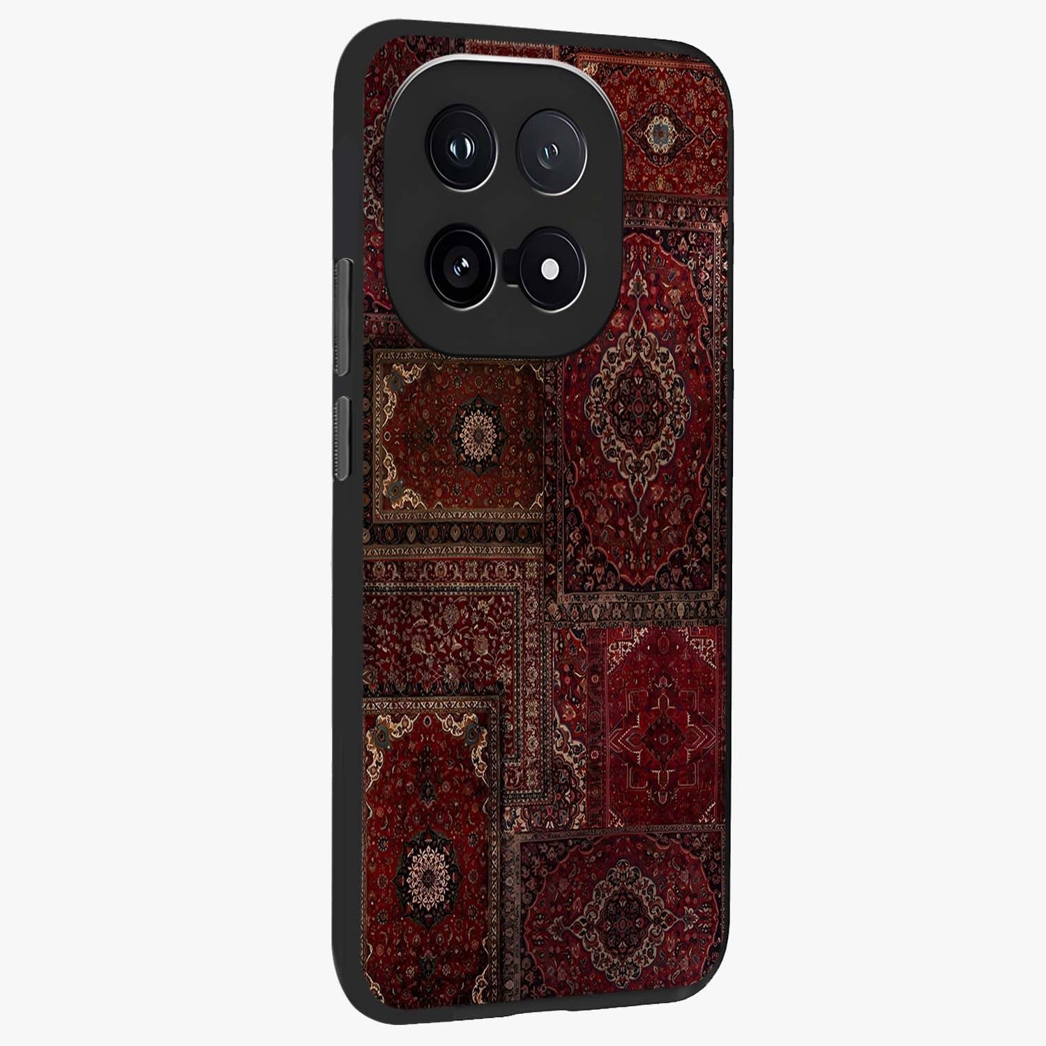 Persian Velvet Tale Glass Case upright view showcasing elegant Persian artwork with classic heritage theme.