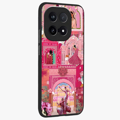 Pink Palace Muse Glass Case upright view showcasing artistic palace artwork with graceful royal theme.