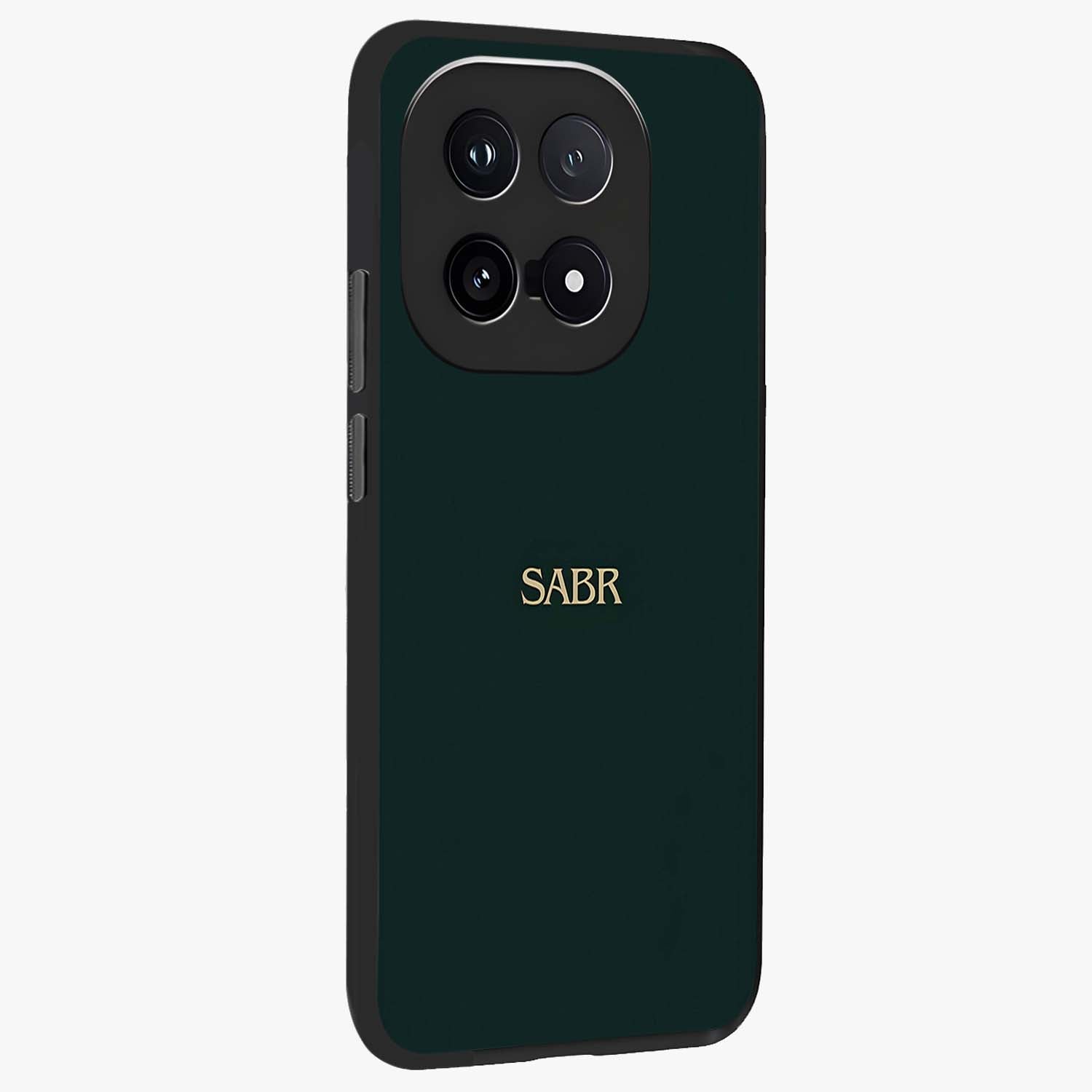 Sabr Minimal Patience Glass Case upright view showcasing calm minimalist artwork with motivational patience theme.